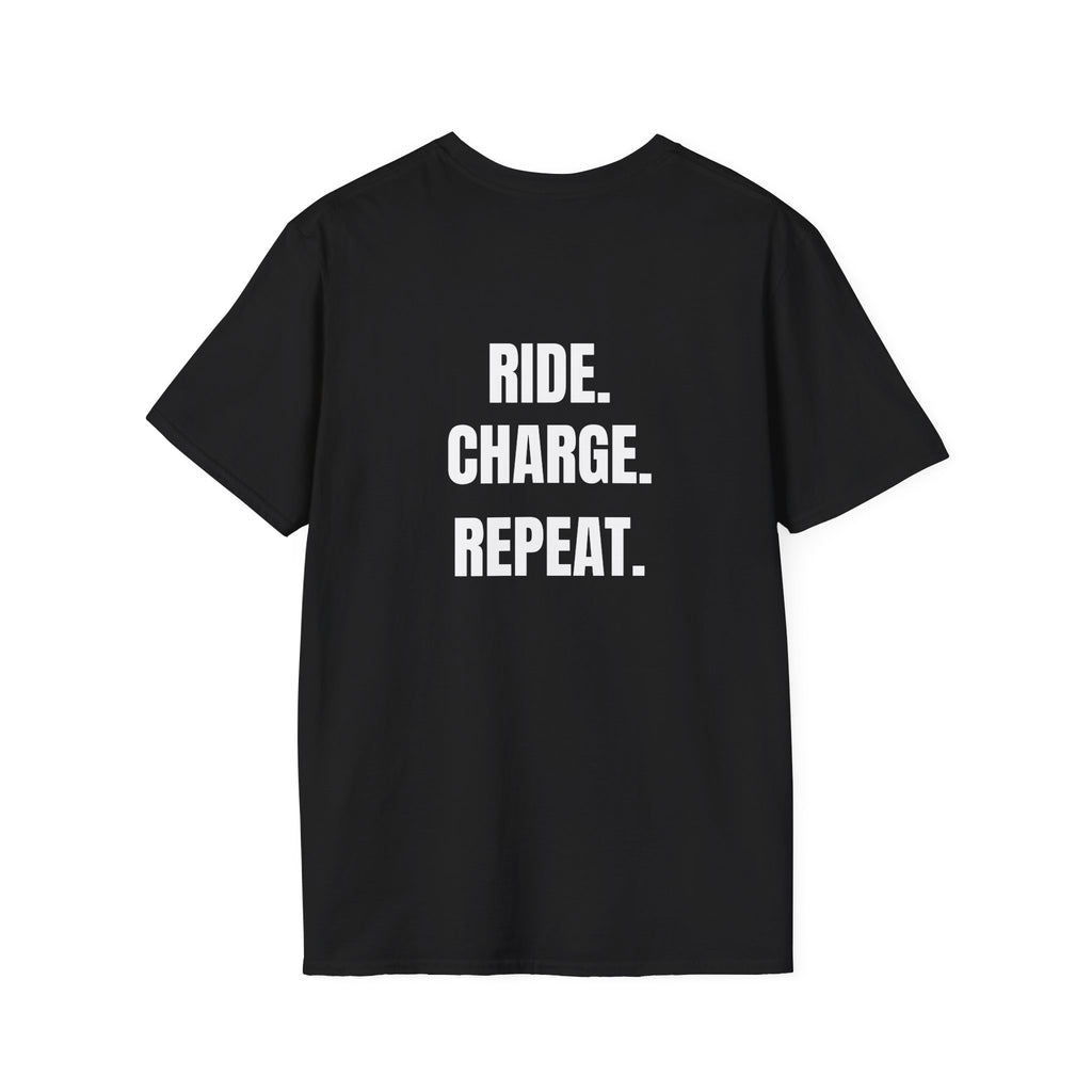 Ride. Charge. Repeat. Black T-Shirt